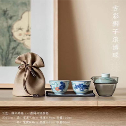 仿古古彩獅快客杯